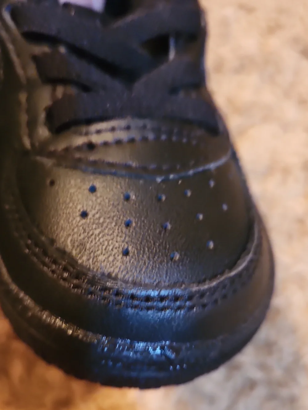 Nike Air Force 1 Black Baby Crib Shoes With Soft Sole Size 3C